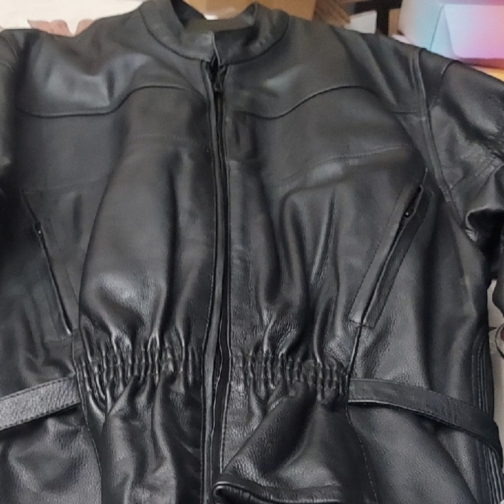 Black Leather Jacket Womens Size 4XL - Picture 3 of 15